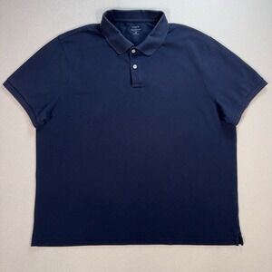 J.Crew Flex Pique‎ Untucked Fit Polo Men's 2XL Navy Stretch Shirt AV140